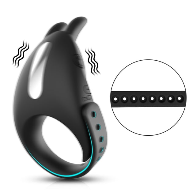 XBONP Masseur Anneau Vibrant Réglable Rechargeable pour Hommes Noir