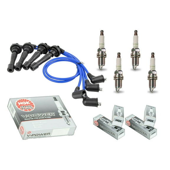 ISA Spark Plug Wire Set & 4 NGK Spark Plug For 1994-2001 Acura Integra 1997-1998 Honda CR-V Replacement for 8041 RCHE82 2262