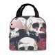 thumbnail image 1 of Easygdp Gothic Skulls And Roses Bolsa Térmica Premium - Tela Oxford Impermeable, Gran Capacidad, Bolsillo Frontal, Unisex para Trabajo, Escuela, Actividades al Aire Libre y Picnics, 1 of 8