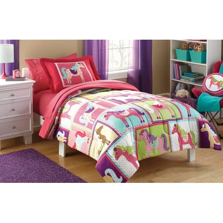 Your Zone Pink Horsey Bed-in-a-Bag Coordinating Bedding Set