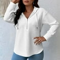thumbnail image 5 of YOIAVAIOY Womens Lightweight Hoodie Sweatwshirts Half Zip Solid Casual Hooded Sweatshirts Fashion Y2k Hoodies with Pockets White XXL, 5 of 10