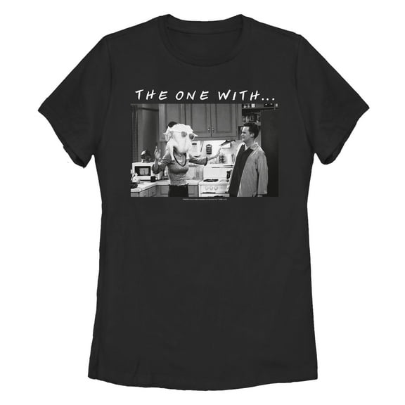 Women's Friends The One With… Black and White Turkey Scene Graphic T-Shirt