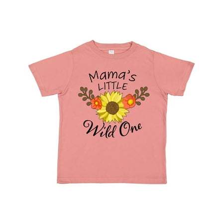 

Inktastic Mama s Little Wild 1 with Beautiful Sunflower Gift Toddler Boy or Toddler Girl T-Shirt
