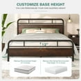 thumbnail image 2 of Allewie Sanders King Size Bed with Wooden Headboard, Vintage Metal Platform Bed, 2 of 7