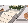 thumbnail image 3 of Striped Table Runner with Fringe Organic Cotton Woven Dash Rustic Farmhouse Cloth Dining Table Runner for Kitchen Buffet Table Boho Dresser Scarf Washable Chambray Textured Grey / off White 14"x72", 3 of 6