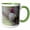Green/White, variant on 3drose, Annas Hummingbird, 11oz Two-tone Yellow Mug