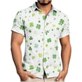 thumbnail image 2 of FRSASU Men's Graphic Shamrock Shirt Button Down Shirt Long Sleeve Hawaiian Casual St. Patrick Day Shirts White, 2 of 6