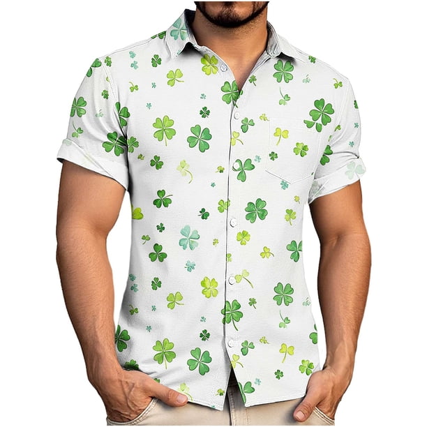 Ceisia Men's Summer Gift Casual Printed Button-Up Turndown Collar/Lapel Short Sleeve Shirt - Comfortable Daily Outdoor Wear