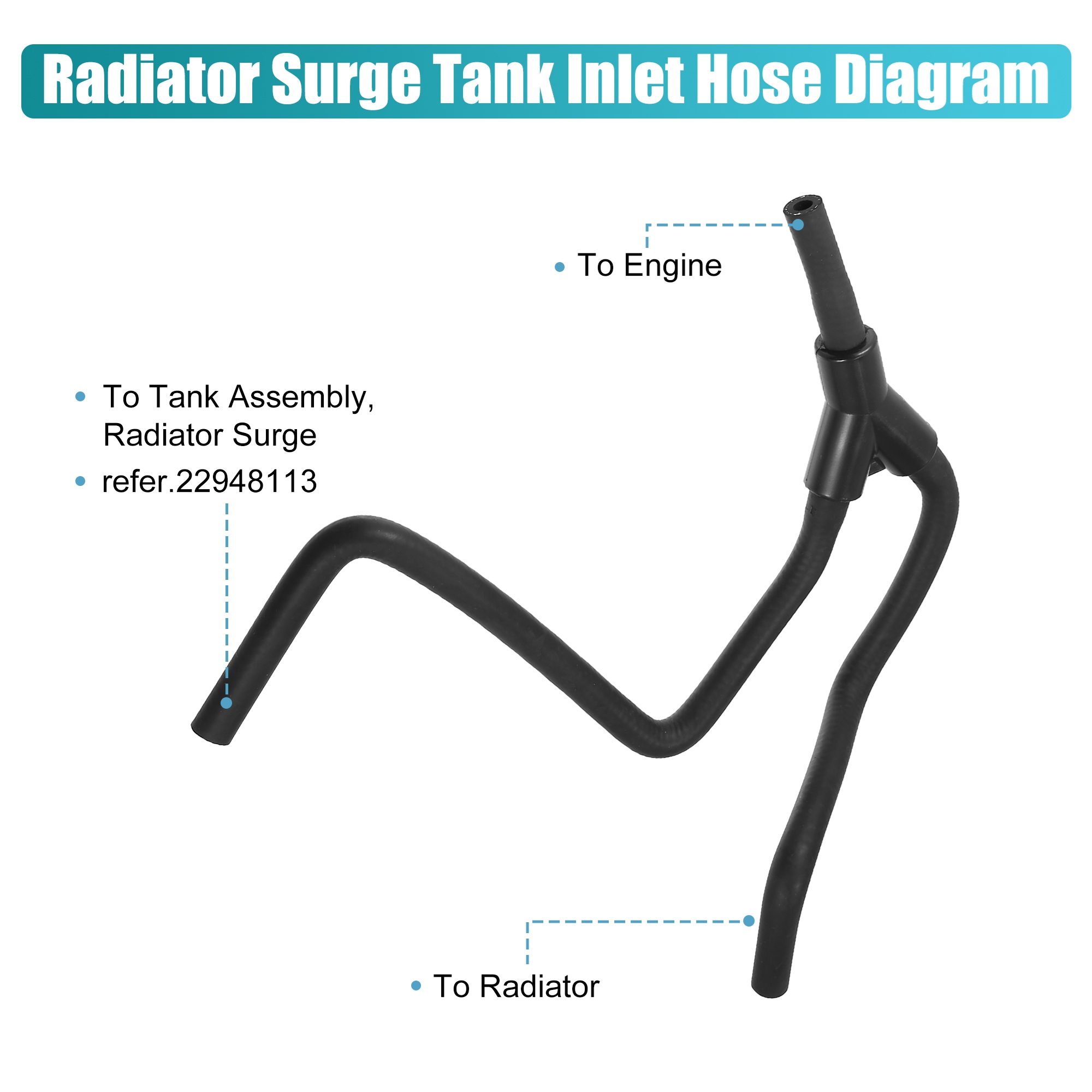 Unique Bargains Upper Radiator Surge Tank Inlet Hose for Cadillac for Chevrolet Camaro