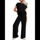 thumbnail image 3 of Conjunto Informal de Dos Piezas de Punto Acanalado para Mujer, Camiseta de Corta y Pantalón , Ideal para el Hogar y para Viajes Negro XXL, 3 of 6