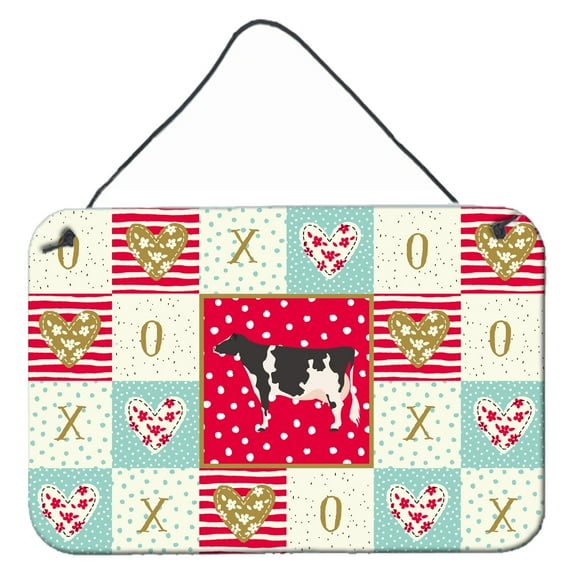Caroline's Treasures CK5249DS812 Holstein Cow Love Wall or Door Hanging Prints, 8x12, multicolor