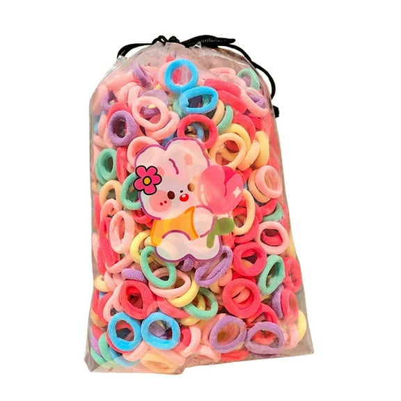 100Pcs Elastics, Baby Cotton Hair Ties, Macaroon Color, High Stretch & Durable