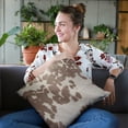 thumbnail image 2 of Plutus Brands Brown Plutus Cowhide Animal Luxury Throw Pillow 20 in x 20in, Double Sided 20" x 20", 2 of 2
