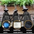 thumbnail image 6 of Halloween Decorations, Set of 3 Light Up Witches Holding Hands Witches with Stakes，Voice Control Witch Glowing Head Waterproof for Outside Garden Statue Decoration Grass Lawn, 6 of 7