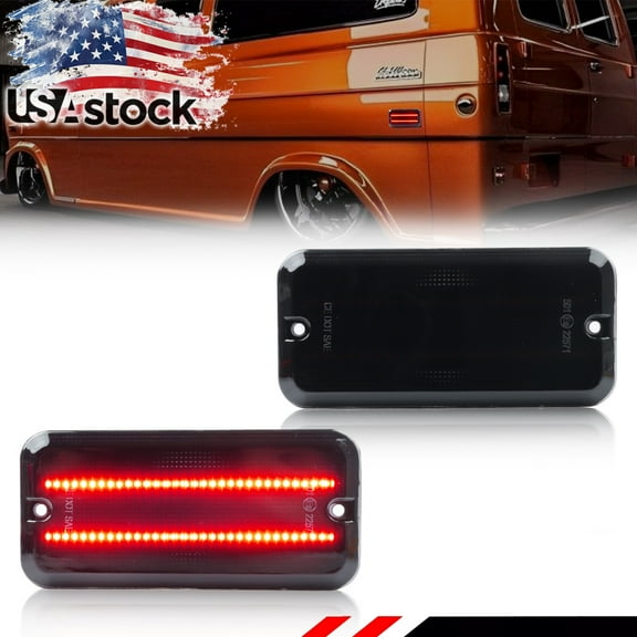2PCS Smoked Lens Front/Rear Side Marker Light Fender Light Turn Signal Light Turn Warning Light with Red LED For 1985-1995 Chevrolet C10/20/30 G10 G20 G30 P20 P30 GMC G1500 G2500 G3500 P2500 P3500