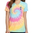 thumbnail image 1 of Womens "Mustang GT Legend Lives Crest" Tie Dye Tee - Pastel Rainbow, Small, 1 of 5