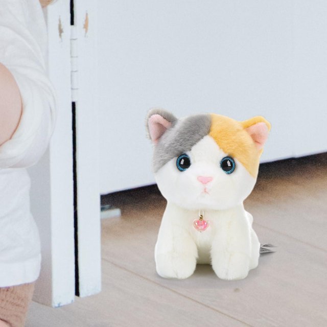 Peluche de gato suave, juguete de peluche, almohada para dormir para Blanco 22cm perfke Juguetes de animales de peluche