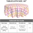 thumbnail image 4 of Spring Round Tablecloth 60 Inch Pink Plaid Easter Fabric Gingham Table Cloth Decorative Washable Spillproof Wrinkle Free Spring Multicolor Checkered Table Cover for Indoor Outdoor Home Decor Party, 4 of 6