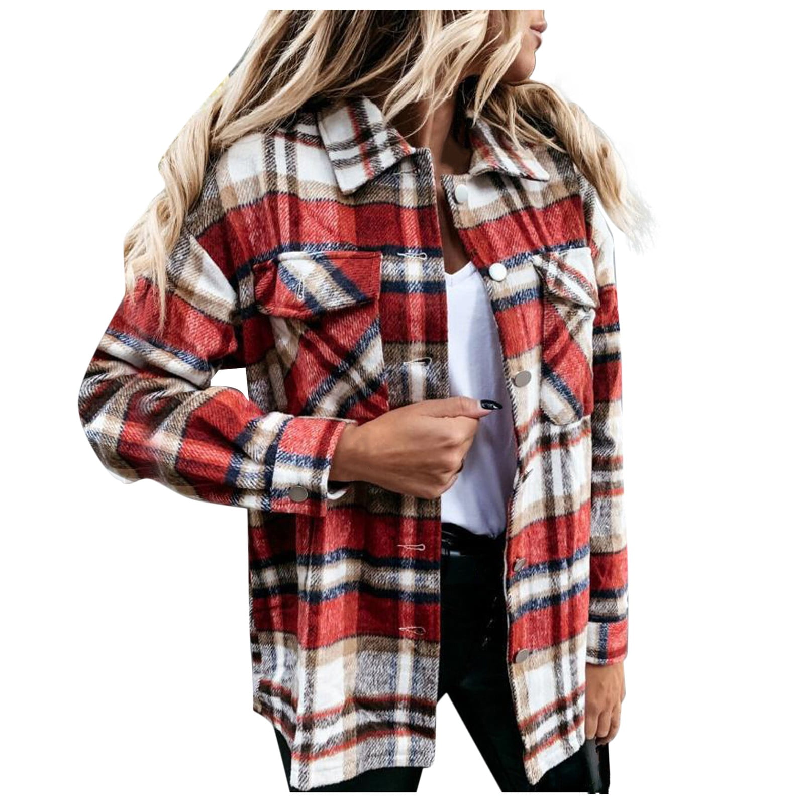 ladies red check jacket