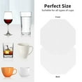 thumbnail image 6 of Zufioo White Print Leather Coaster Set, Decorative PVC Coasters 4-pack - Scald and Stain-resistant, Suitable for Home, Cafes, Restaurants-Octagon, 6 of 6