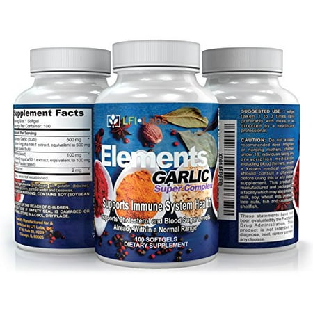 - LFI Elements Garlic Super Complex - Allicin for Intense Immunity Support & Heart Health plus superfood benefits of Parsley & Chlorophyll. 500mg & Odorless