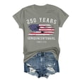 thumbnail image 3 of 250 Years Semi-Quincentennial Anniversary Graphic Short Sleeve Crewneck T Shirt with Printed American Flag and Torch Design Gray 2XL, 3 of 4