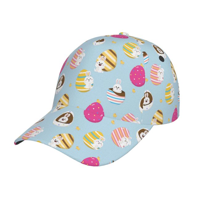 Sikiie Happy Easter Print Unisex Vintage Washed Unstructured Baseball Cap Soft Cap Adjustable Unisex Baseball Hat Dad Hat