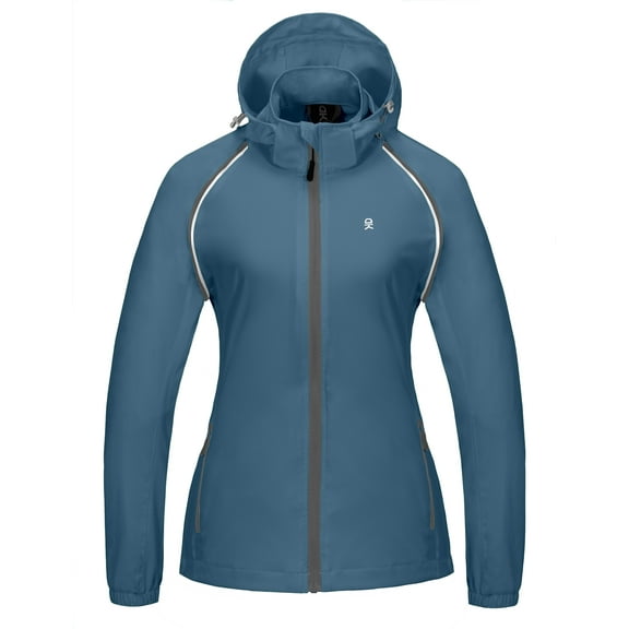 Little Donkey Andy Women's Quick-Dry Running Jacket UPF 50 Cycling Jacket with Detachable Sleeves and Hood Size L