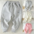 thumbnail image 4 of VERUGU Spring Fall Girls Boys Cute Bear Print Sweatpants Casual Sports Cotton Cuffed Long Pants for Baby Beige 7 Years, 4 of 4