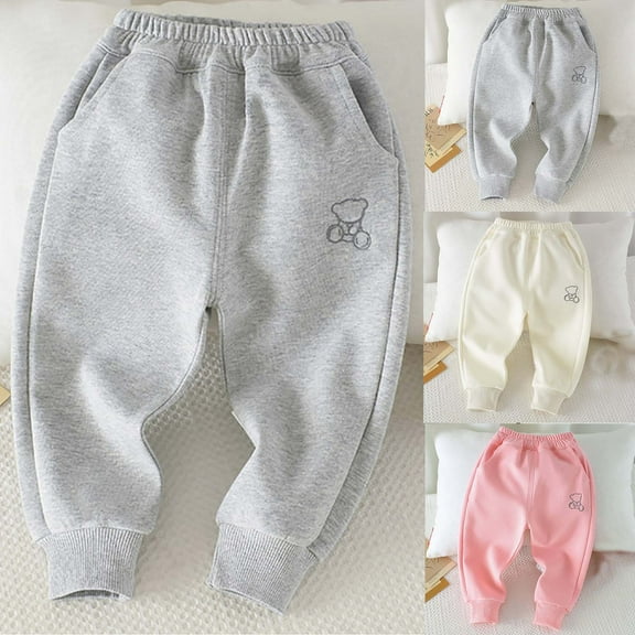 Asxite Toddler Casual Loose Sweatpants Winter Pants Print Ankle 2-8 Y
