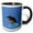 Black/White, variant on 3drose, Turquoise Blue Fishing Bird Vector Art, 11oz Two-tone Green Mug
