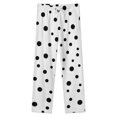 thumbnail image 4 of Messy Black Dots On White Background Winter Female Pants Flannel High Waist Women Pants Lady Warm Straight Leg Plush Trousers, 4 of 7
