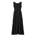 thumbnail image 5 of Tiqkatyck Summer Dress, Women's 2024 Casual Loose Plain Maxi Sundress Smocked Tank Dress Sleeveless Summer Beach Tiered Maxi Dresses , sundresses for Women Black, 5 of 7