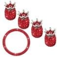 thumbnail image 1 of FRCOLOR Car Stem Cap 5PCS/Set Universal Crown Shape Rhinestone Car Start Key Tire Dust Caps Decoration Auto Stem Caps Ignition Button Ring (Red),1.57"X1.57"X0.08", 1 of 5
