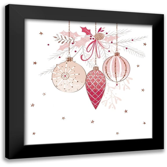 Sheldon, Christine 12x12 Black Modern Framed Museum Art Print Titled - Pretty Pink Baubles