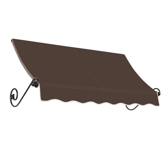 Awntech 6.375 ft Charleston Fixed Awning Acrylic Fabric, Brown