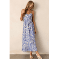 thumbnail image 6 of Women's Sky Blue Floral Print Spaghetti Strap High Waist Maxi Dress for Summer | [ZhiHiMeRi] | (US 12-14)L, 6 of 6