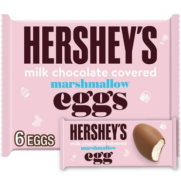 Hershey's Milk Chocolate Covered Marshmallow Eggs Easter Candy, Pack 5.7 oz, 6 Pieces