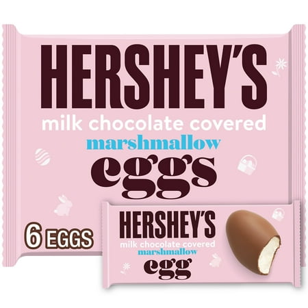 Hershey'S Milk Chocolate Covered Marshmallow Eggs Easter Candy, Pack 5.7 Oz, 6 Pieces