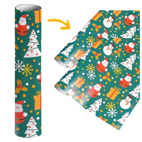 Piwvid 2 Pcs Single-sided Christmas Wrapping Paper, Classic Santa Claus Patterns, Holiday Gift Wrap for Family Party Daily Use, Christmas Wrapping Paper Sheets