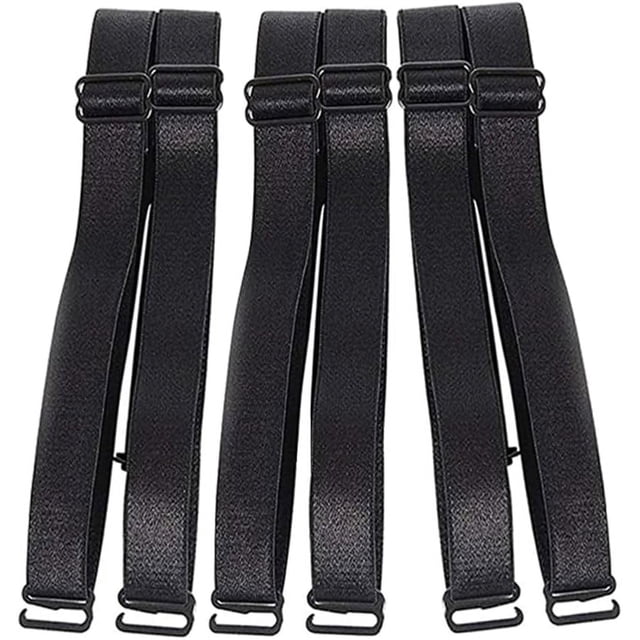 LAICAIW Bra Shoulder Strap Replacement 18mm Width, Convertible Bra Straps Elastic Adjustable Removable (6 Pcs Black)