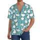 thumbnail image 1 of Balery Cartoon Funny Goose Camisa Casual de Manga Corta con Botones para Hombre, Texturizada, Estilo Cubano, para Playa, Verano-X-Large, 1 of 5