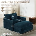 thumbnail image 4 of VEPXXP 41.4" Oversized Chenille Accent Chair with Ottoman, Modern Deep Seat Lounge Chair, Comfy Upholstered Armchair for Living Room Bedroom Apartment Small Space, Blue, 4 of 9