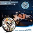 thumbnail image 4 of Ryvnso Cute Elephant 12 Inch Night Light Wall Clock Silent Battery Operated Luminous Clocks, 4 of 8