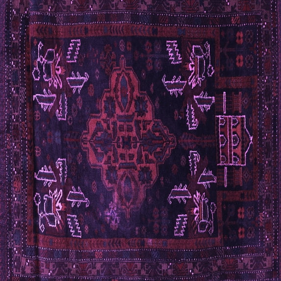 Ahgly Company Indoor Square Persian Purple Traditional Area Rugs, 8' Square