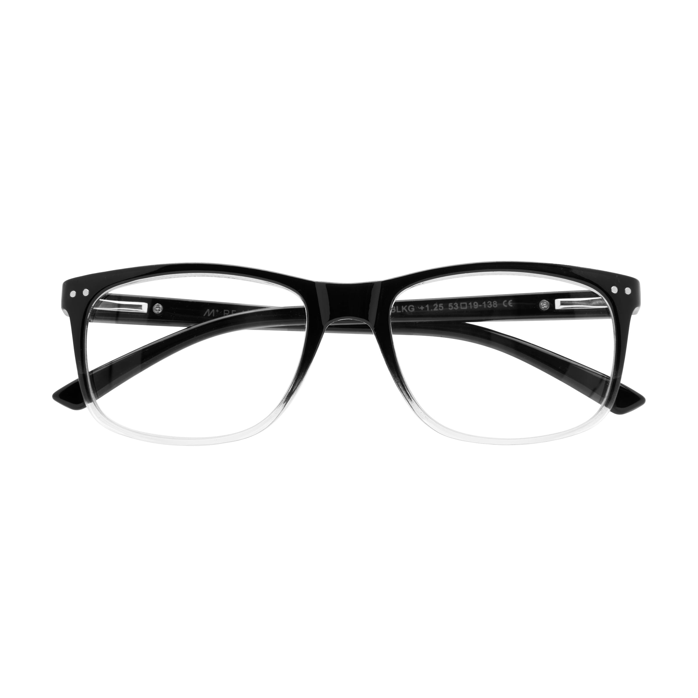 M+ Readers Vincent Black Blue Light Glasses +1.25 with Case
