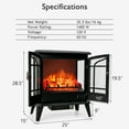 thumbnail image 4 of Costway Cheminée Électrique Autoportante 25 Pouces avec Effet de Flamme Réaliste 1400W, 4 of 10