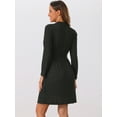 thumbnail image 3 of DARING DIVA Knit Robes Ribbed Tie Waist Knee Length Sleepwear XS Black, 3 of 5