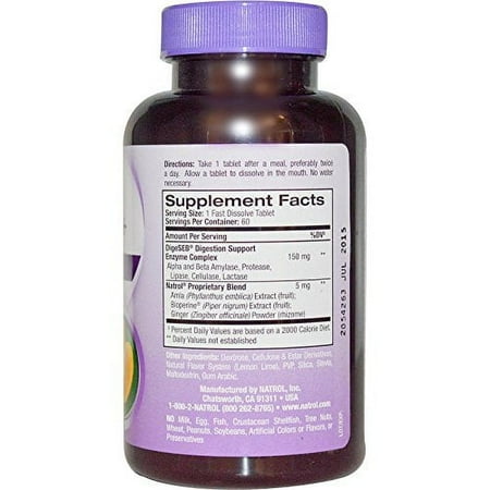 Natrol Digestive + Fast Dissolve Tablets, 60 Ct