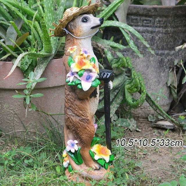 EIMELI Décoration de Jardin Meerkat Statue en Résine Figurines d'Animaux Réalistes pour Maison Jardin Cour